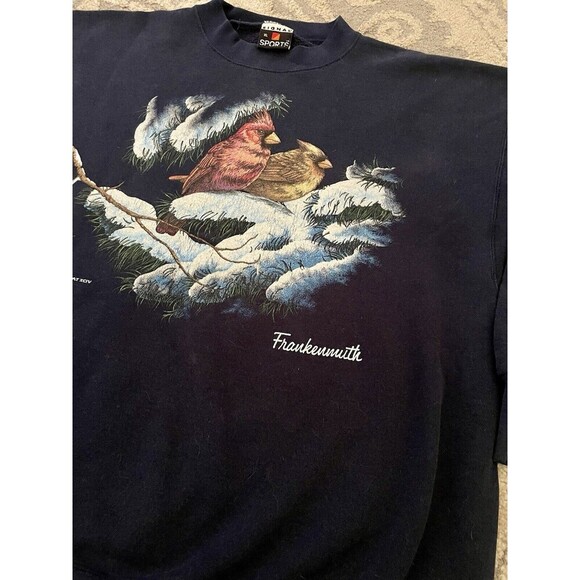 Vintage Sweatshirt Crewneck Winter Bird Granny Core Cozy Season Graphic X Large - Picture 4 of 8